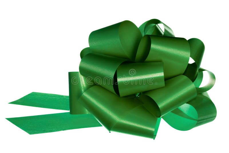 Green bow isolated on white