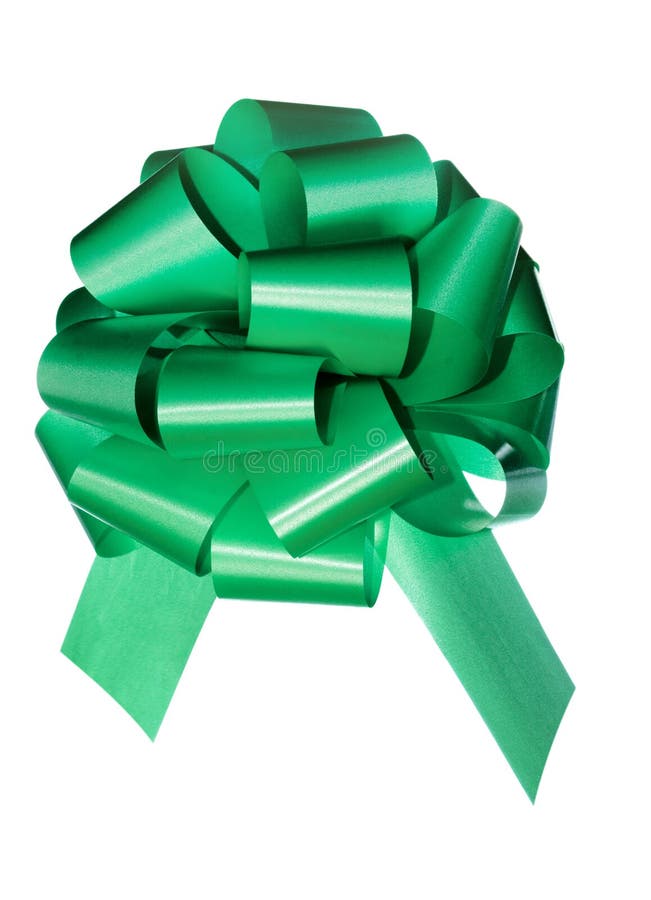 Green bow isolated on white