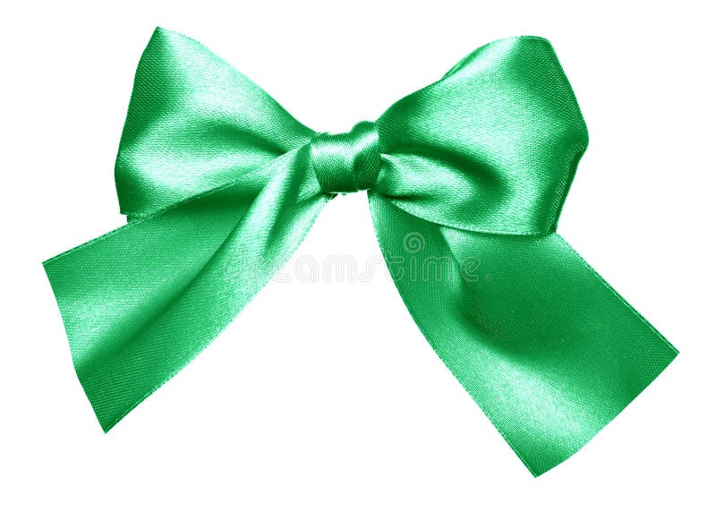 Green bow made from silk stock image. Image of bright 54939417