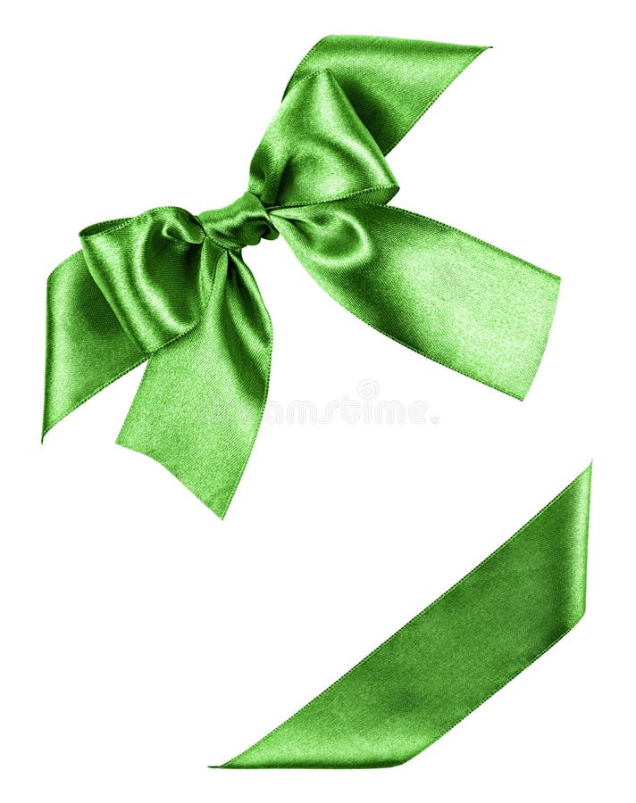 Green Bow with Red Ribbon Made from Silk Stock Photo Image of
