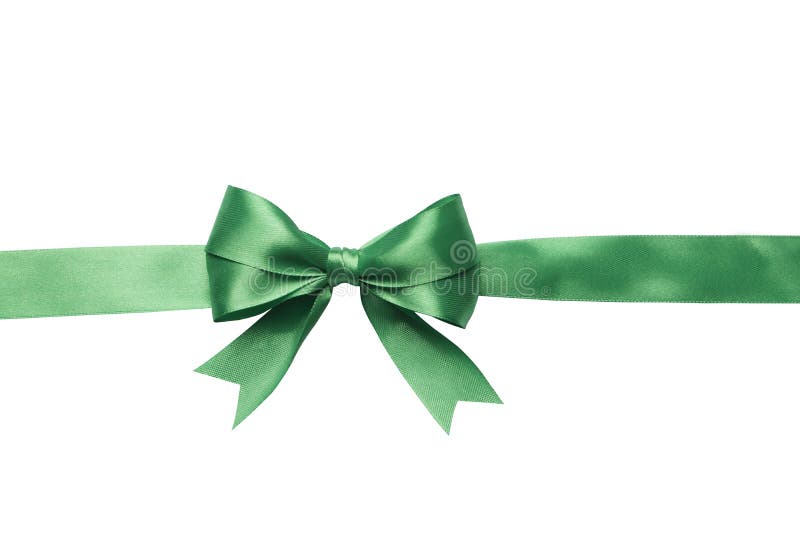 Light Green Bow and Ribbon Isolated on White Background Stock Image - Image  of background, christmas: 147401743