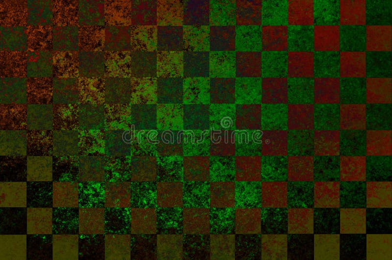 Green Brown Olive Orange Black Checkered Background with Blur, Gradient