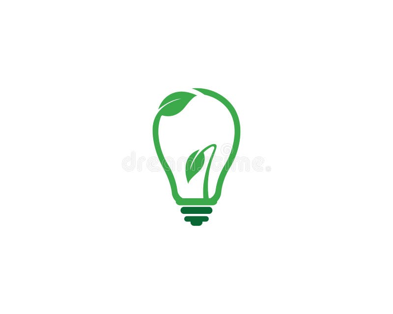 Green bulb eco energy template concept vector