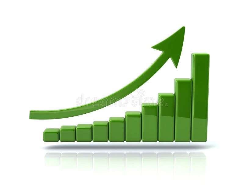 Green business growth chart