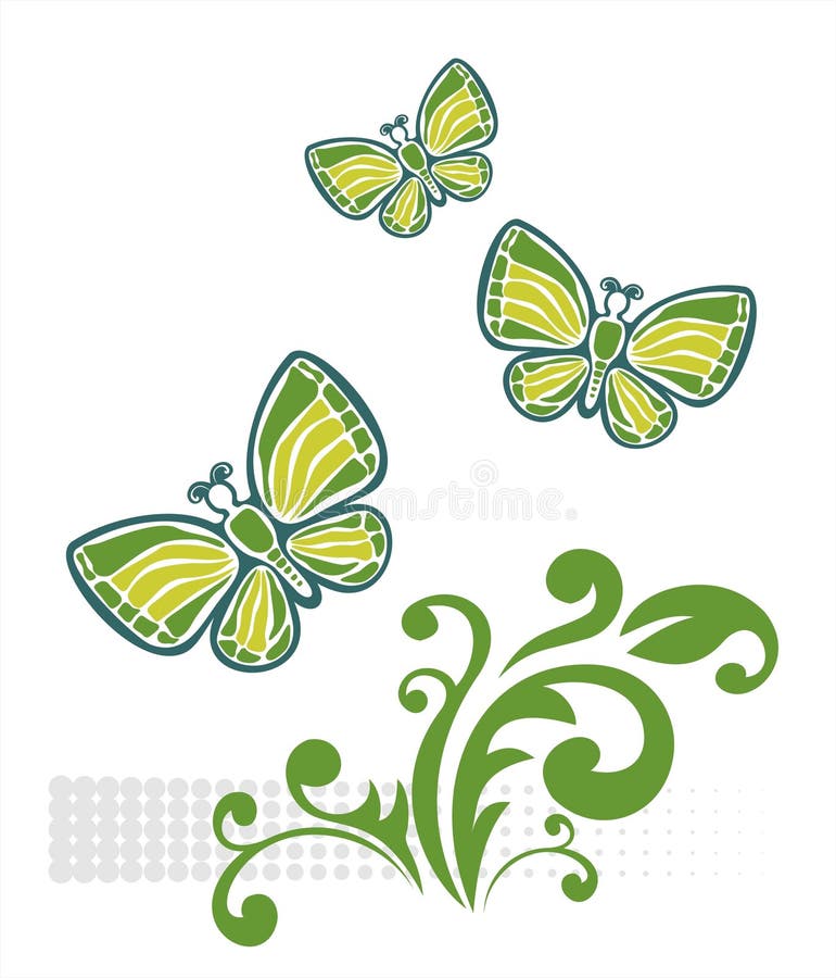 Green butterflies