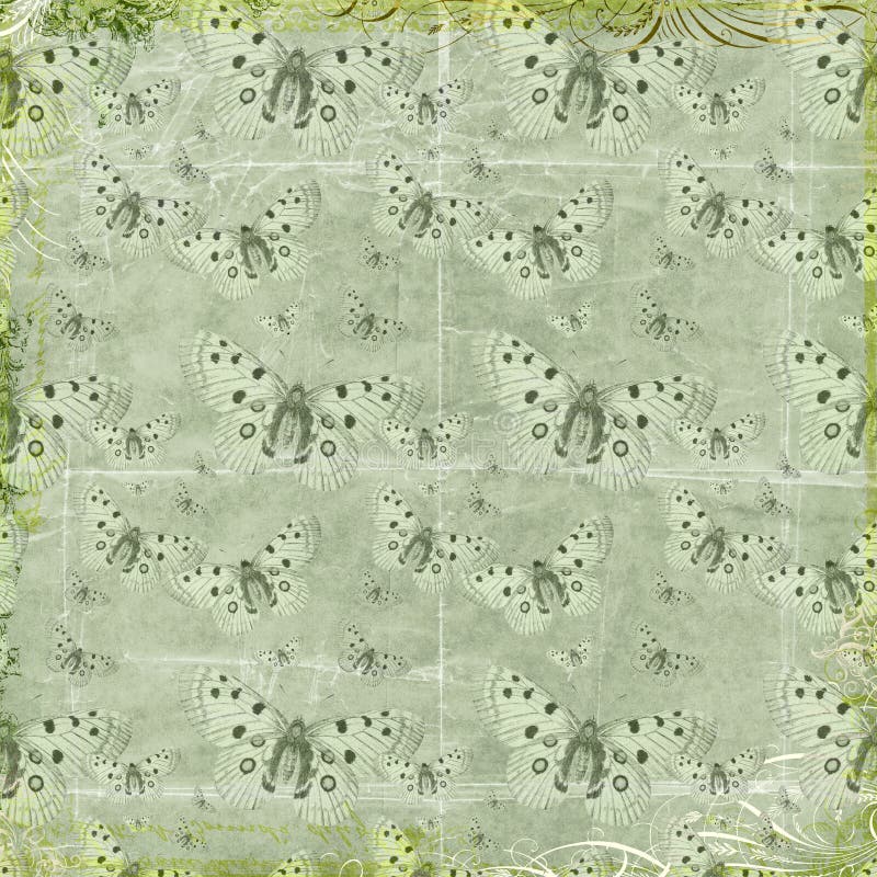 Green butterflies repeat pattern background