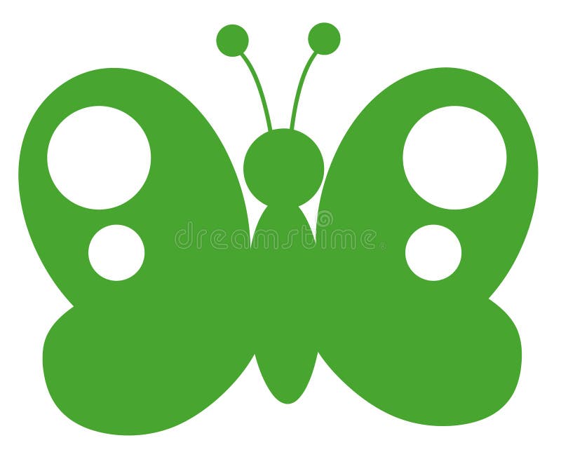 Green butterfly silhouette stock vector. Illustration of painting