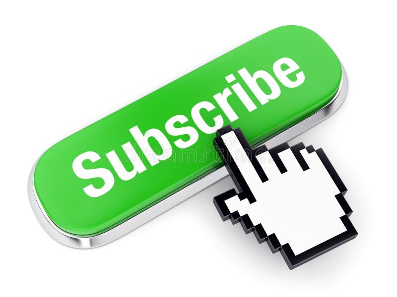 Green button Subscribe and hand cursor royalty free illustration