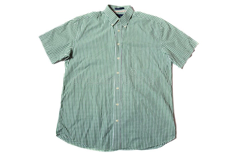 Green Button Up Short Sleeve Shirt Stock Image - Image of wear ...