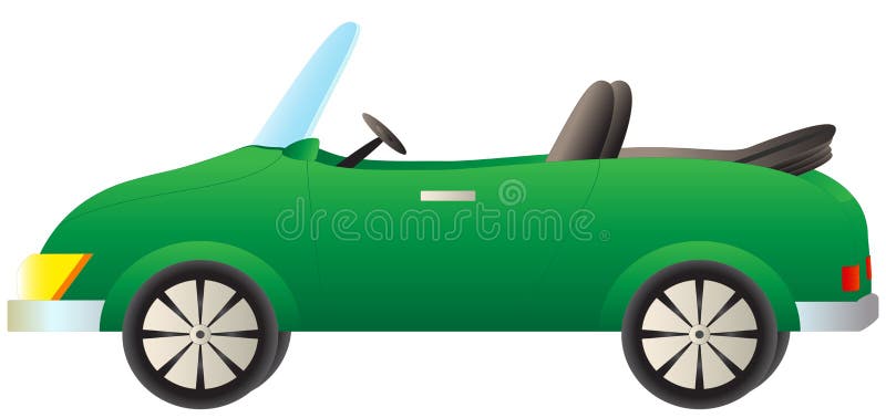 Green cabriolet car