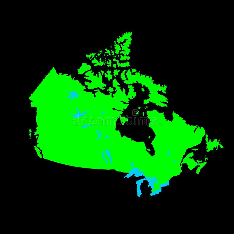 Green Canada Vector Map Silhouette. Stock Illustration - Illustration