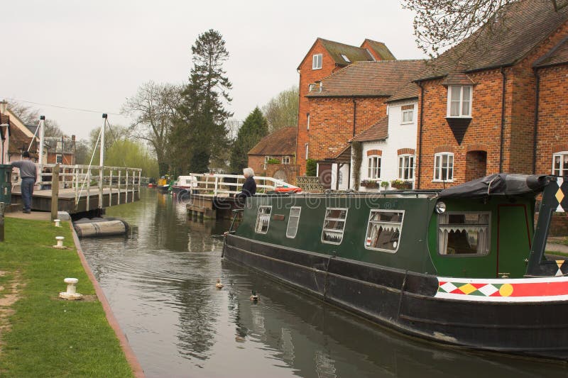 Green canal boat