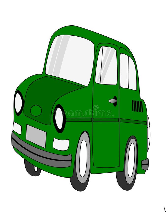 Green car cartoon stock illustration. Illustration of 32260525
