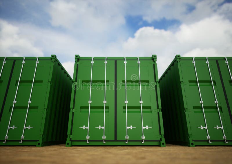Green cargo container stock photo. Image of copy, space 6258668