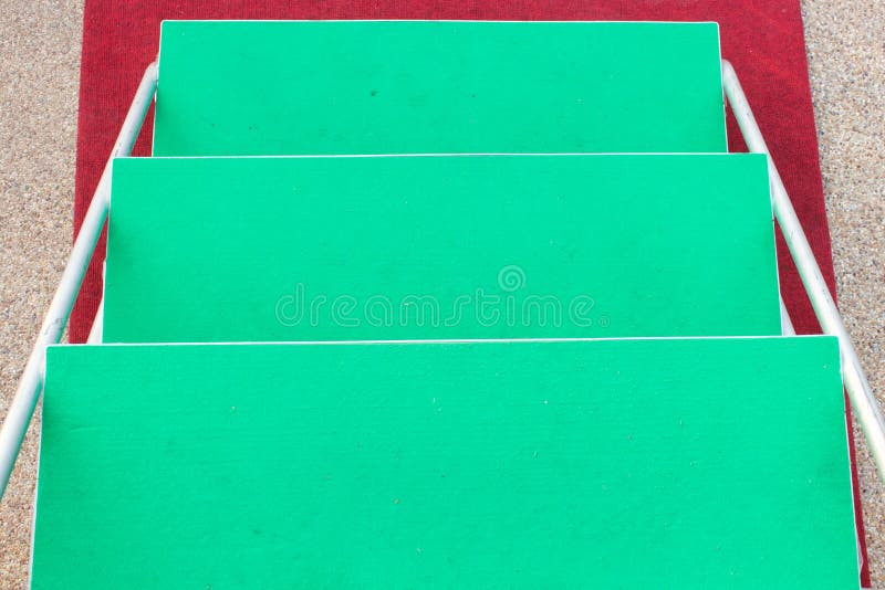 Green Carpet on Stair Stage Stock Photo Image of warehouse, large