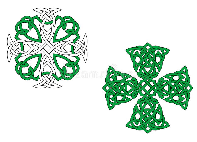 Green celtic crosses stock illustration