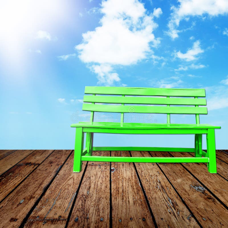 Green Chair and Wooden Floor Stock Photo Image of boards, leather