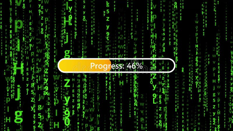 Green characters as computer code against a black background. As a matrix effect. Computer matrix video