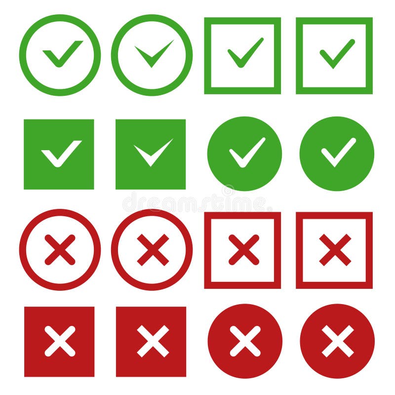 https://thumbs.dreamstime.com/b/green-check-marks-red-crosses-vector-buttons-icons-sign-no-yes-mark-mark-correct-negative-illustration-72866204.jpg