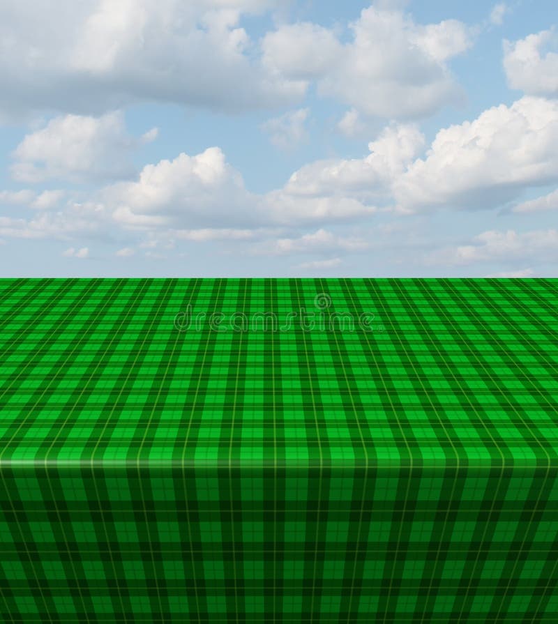 Green Checkered Tablecloth stock illustration. Illustration of fabric