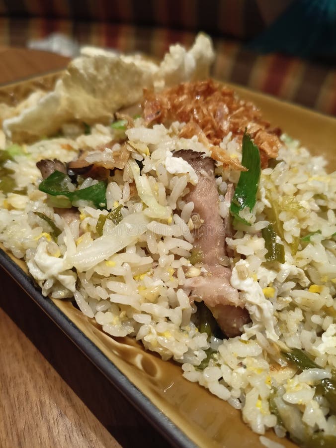 Green Chili Beef Tongue Fried Rice Stock Photo Image of table, fried