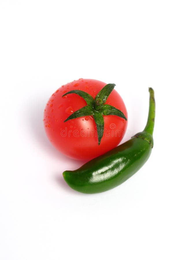 Green chili with cherry tomato