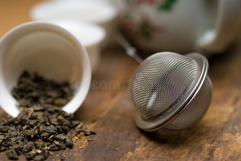 Green chinese tea set stock photo. Image of freshness 13169796