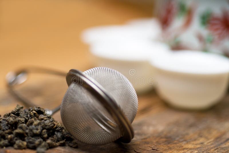 Chinese Green Tea Clay Pot and Cups Stock Image Image of isolated