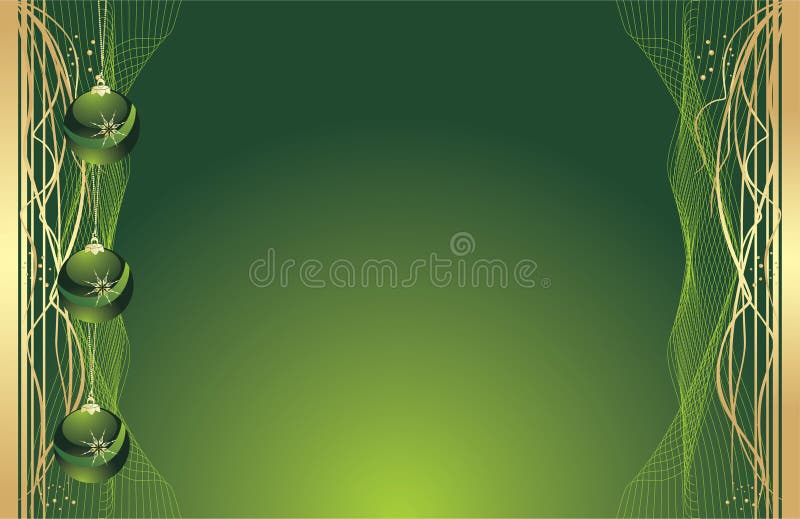 Green Christmas balls. Background for banner