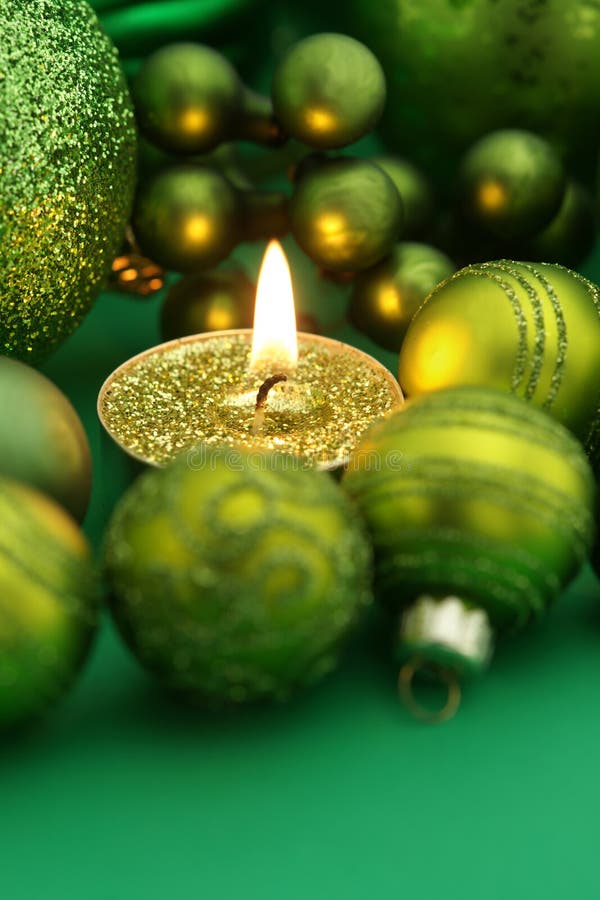 Green Christmas Candle Royalty Free Stock Image Image 29615426
