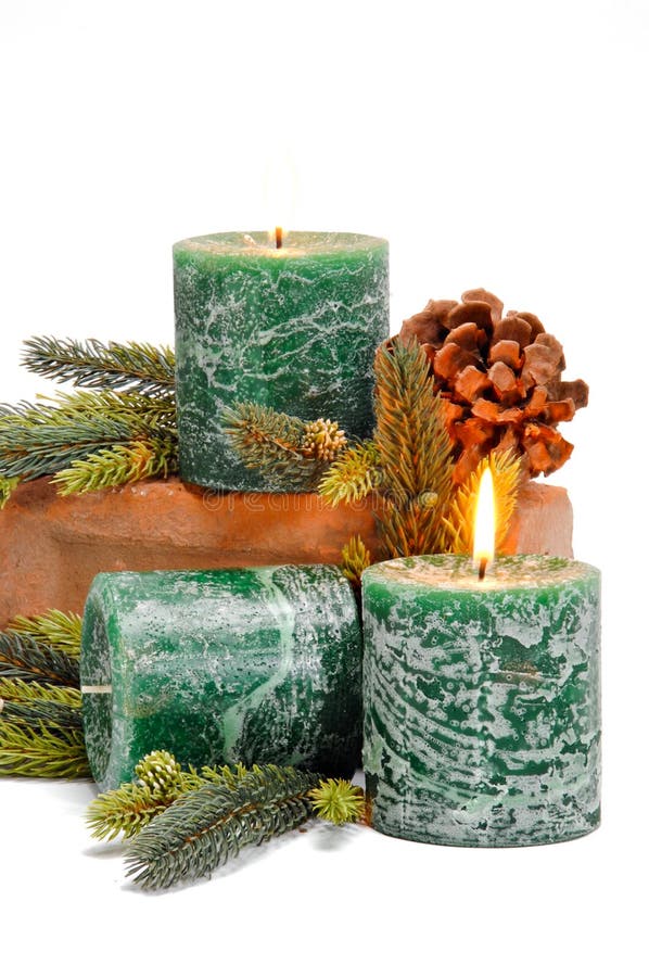 Green Christmas Candles