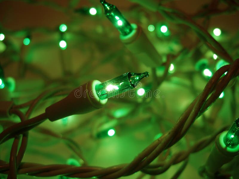 Green Christmas Lights Aglow Stock Image Image of green, lights 50035