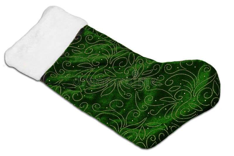Green Christmas Stocking stock image. Image of seasonal 11990867