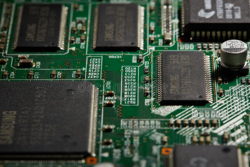 St.Petersburg, Russia April 2018 Printed Circuit Board. Computer