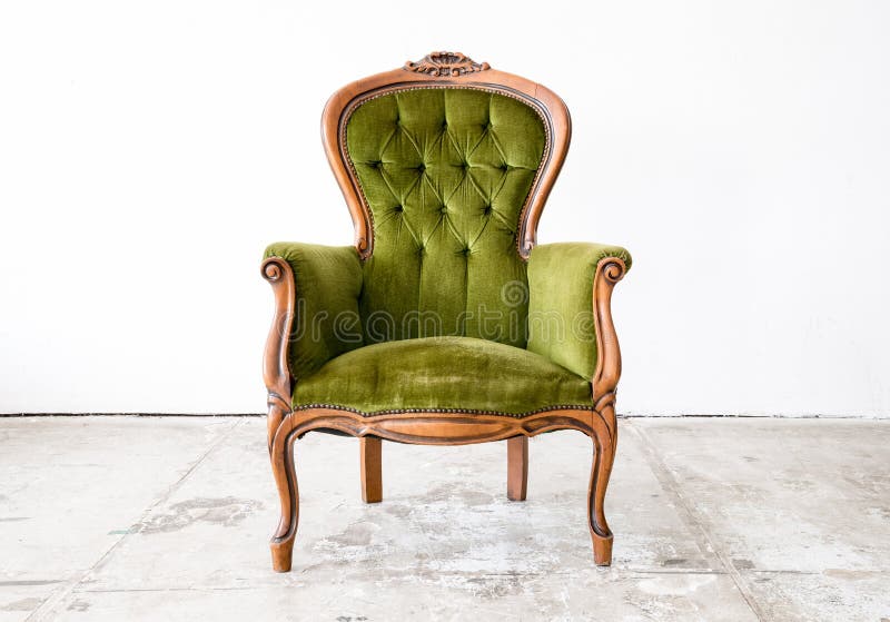 Classical Style Armchair Sofa Couch in Vintage Room Stock Photo Image