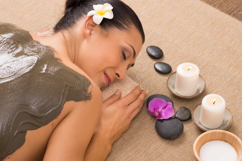 Green Clay Treatment At Spa stock photo Green Clay Treatment At Spa stock photo
