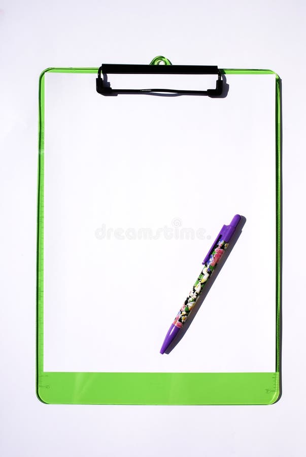 Green clipboard stock image. Image of education, note, supply 27547