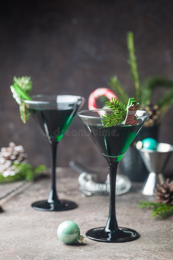 Green cocktails in martini glasses royalty free stock image Green cocktails in martini glasses royalty free stock image