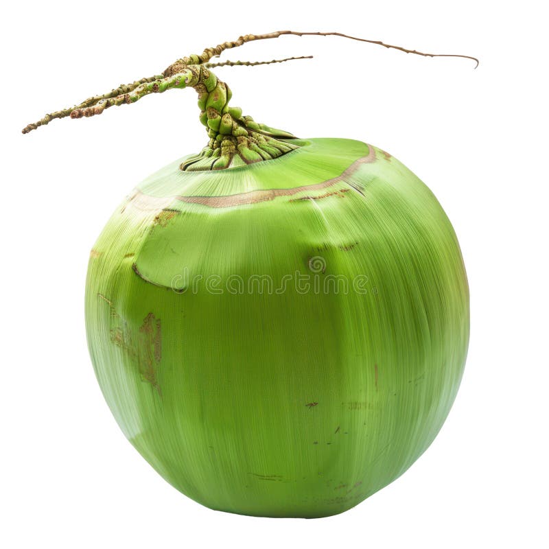 Green coconut isolate on transparency vector illustration