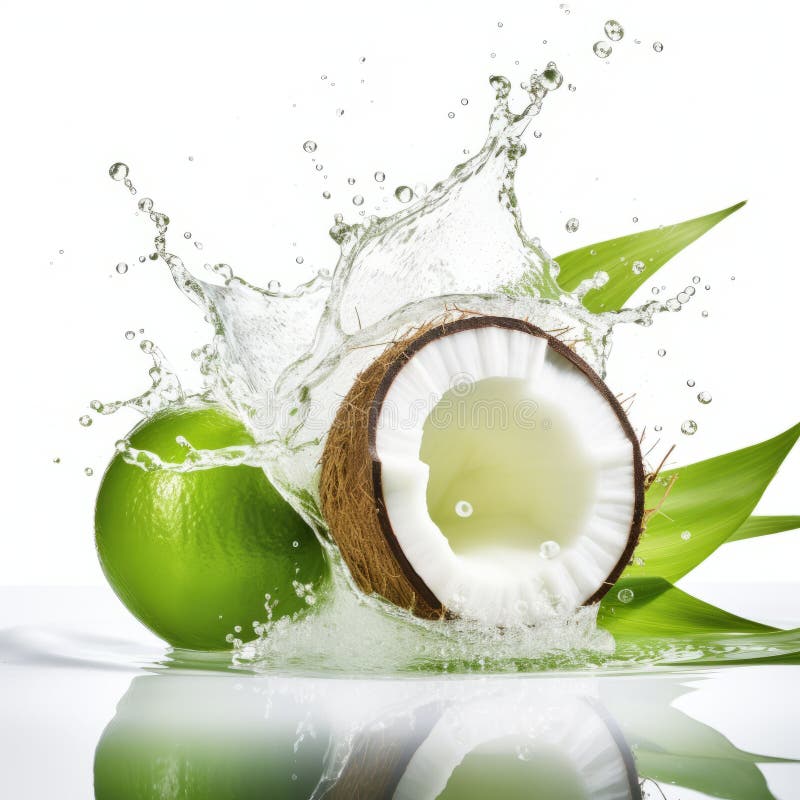 Green Coconut Water Splash Stock Illustrations 677 Green Coconut