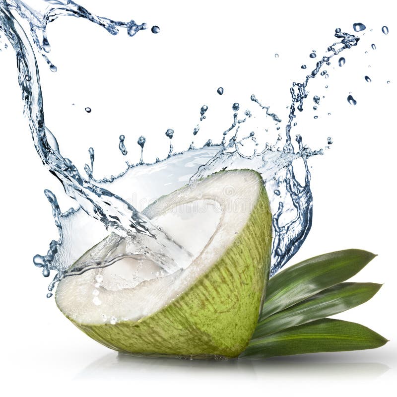 Green Coconut With Water Splash Royalty Free Stock Photography Image 34722217