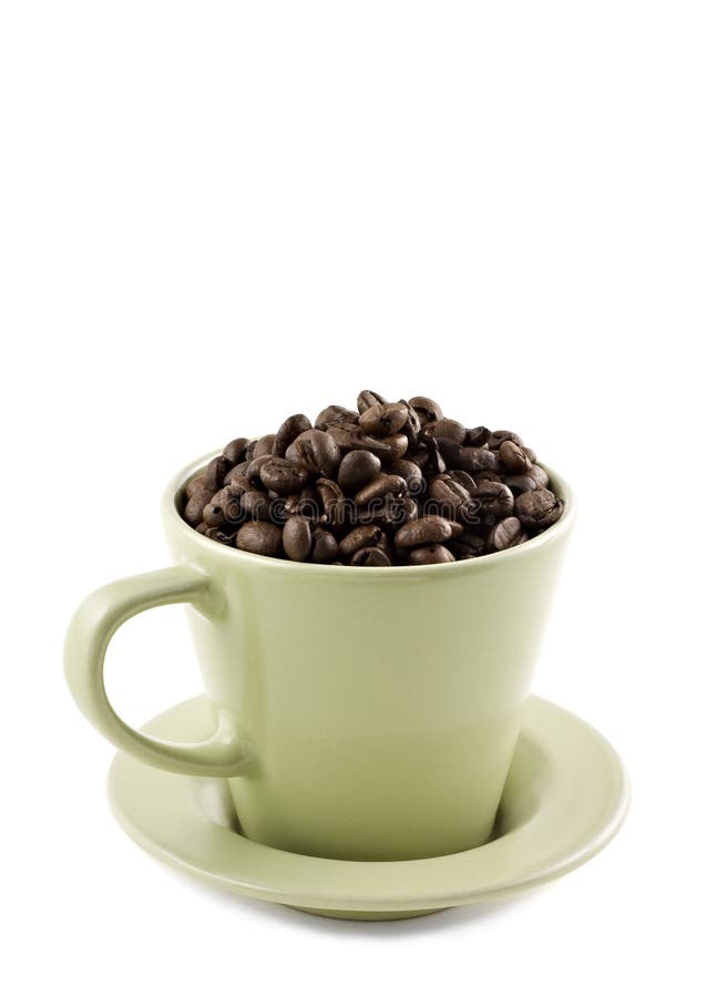 Green coffee cup isolated