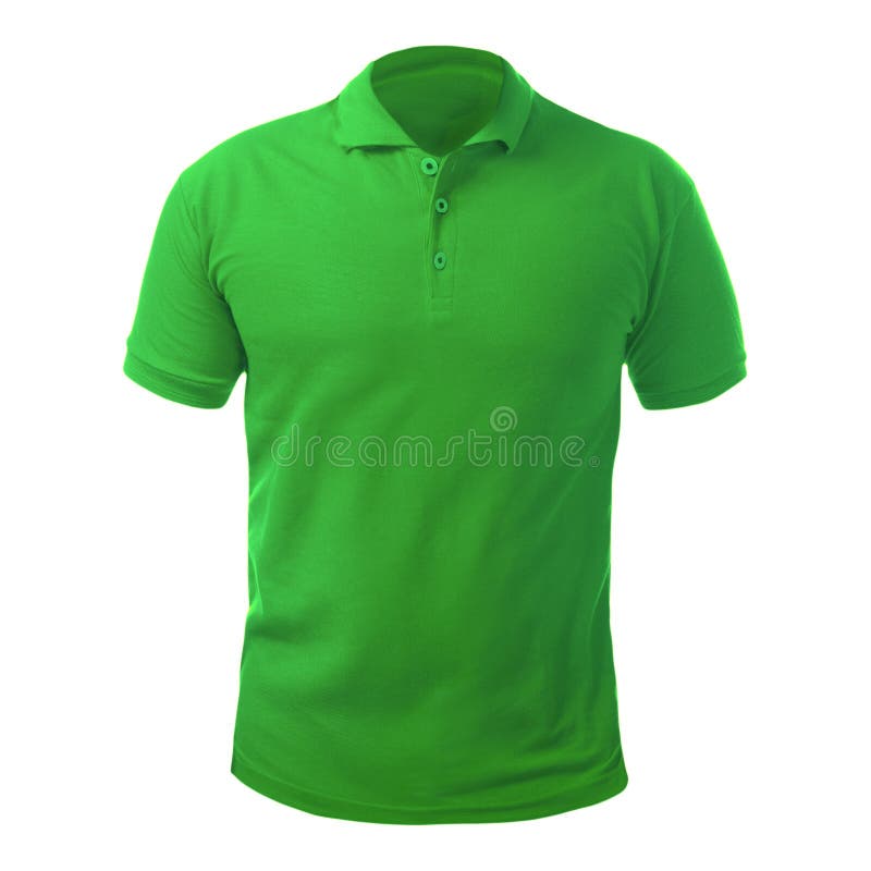 Blank collared shirt mock up template, front view, isolated on white, plain green t-shirt mockup. Polo tee design presentation for print. Blank collared shirt mock up template, front view, isolated on white, plain green t-shirt mockup. Polo tee design presentation for print
