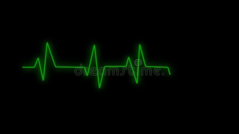 Neon Heartbeat on Black Isolated Background Stock Video - Video of beat,  monitor: 180104501