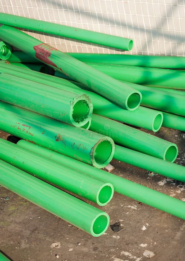 Green Color Plastic Tubes for Industry Stock Photo Image of group, corrugated 48613938