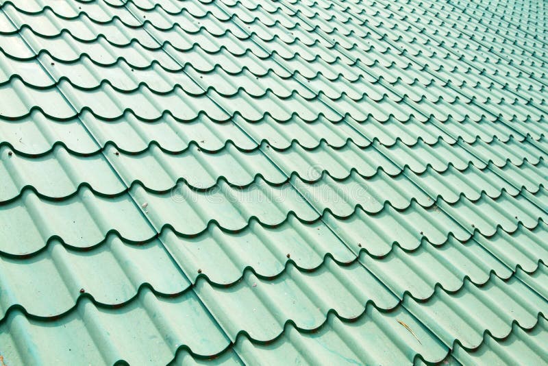 Green color roof tile stock photo. Image of pattern, house 22939596