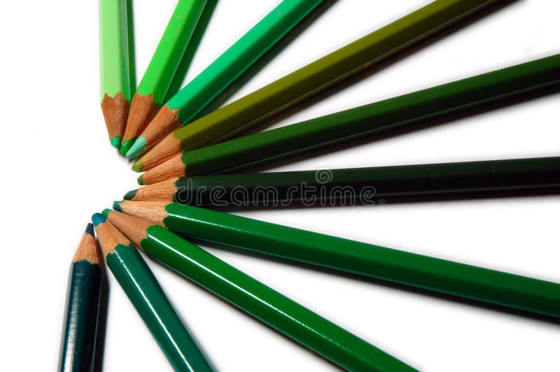 Creioane de culoare verde stock photo