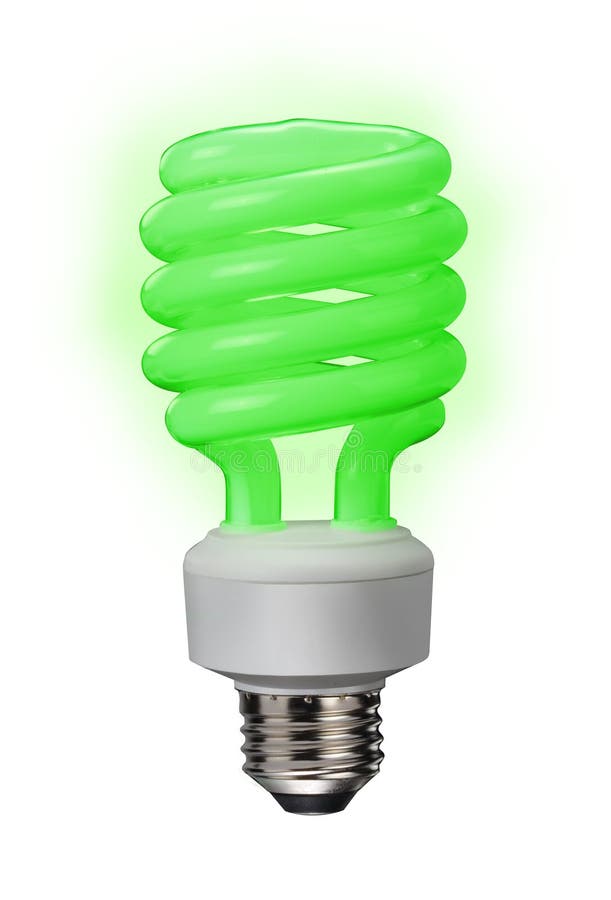 Green Compact Fluorescent Bulb Stock Photo Image of environment