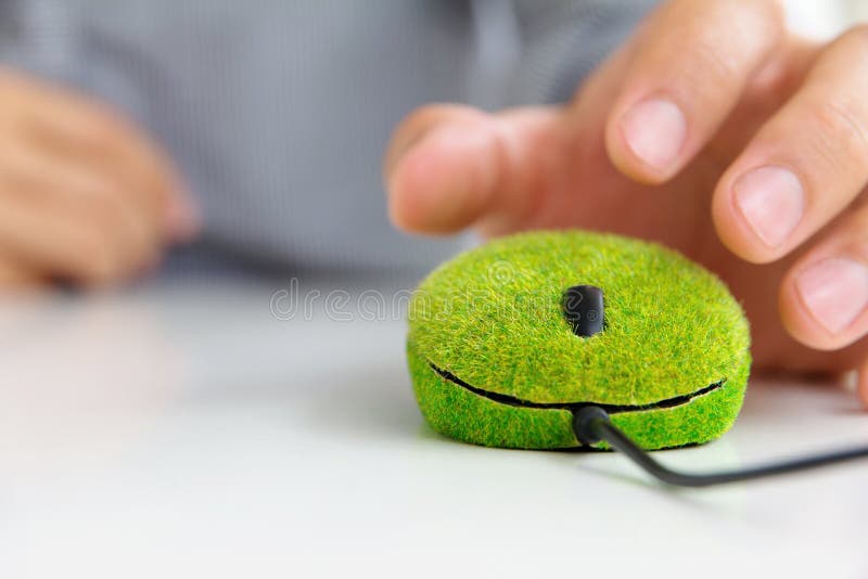 Green computer mouse