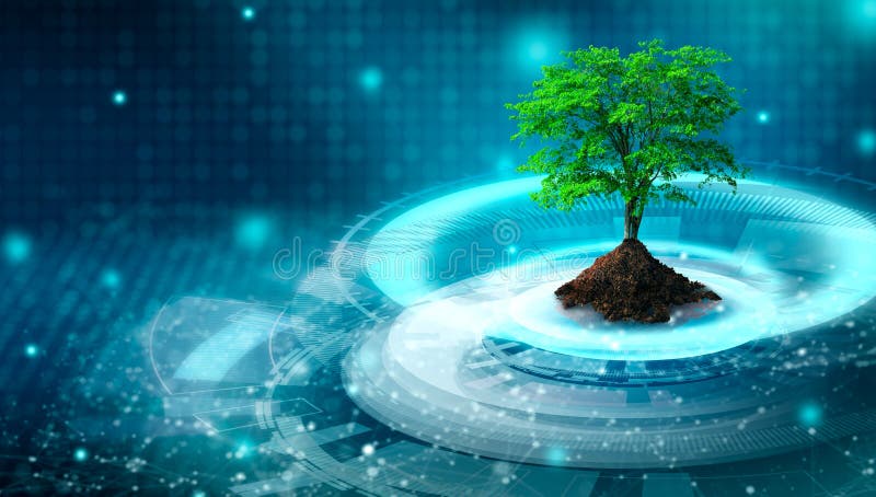 Green Computing, Green Technology, Green IT, csr, and IT ethics Concept royalty free illustration